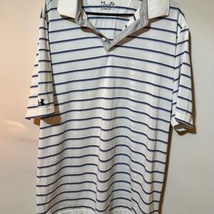 Under Armour Men's Polo with Navy Stripes